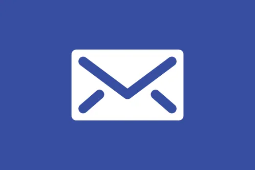 Icon of a white envelope on an indigo background.