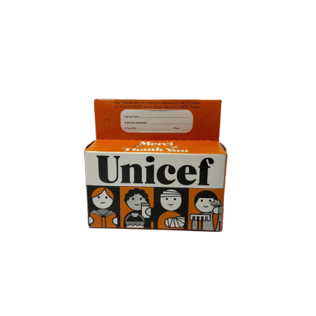 A UNICEF Halloween orange box 