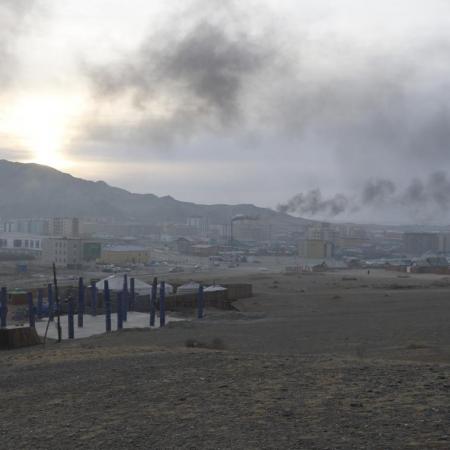 Smog clouds sit over the capital of Mongolia.