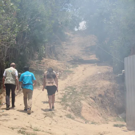 David on route to visit a migrant family in Honduras.