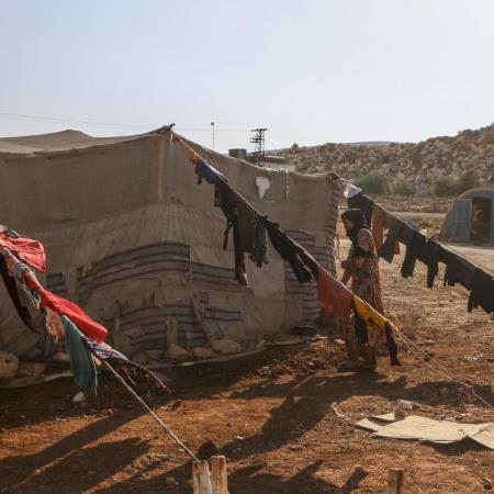 Makeshift camp north of Idlib