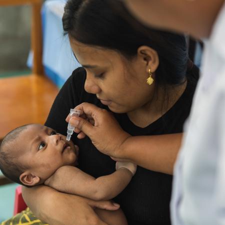 Children in Kiribati are undergoing routine vaccinations, following the introduction of life-saving vaccines in the Pacific through a partnership between Rotary International and UNICEF.